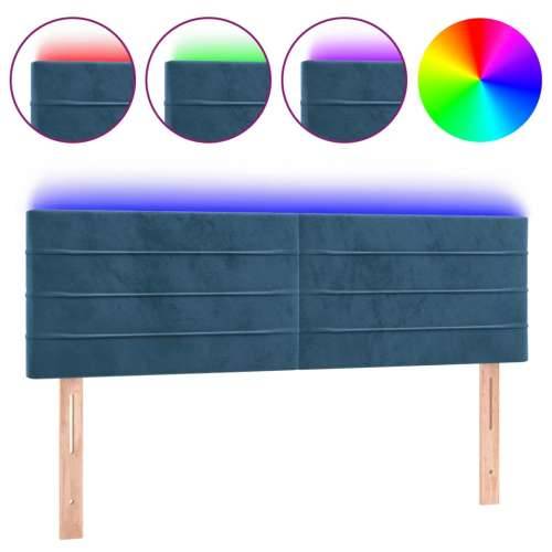 LED uzglavlje tamnoplavo 144x5x78/88 cm baršunasto - Tamno plava 144 x 5 x 78/88 cm 1 Cijena