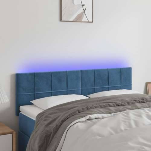 LED uzglavlje tamnoplavo 144x5x78/88 cm baršunasto - Tamno plava 144 x 5 x 78/88 cm 1 Cijena