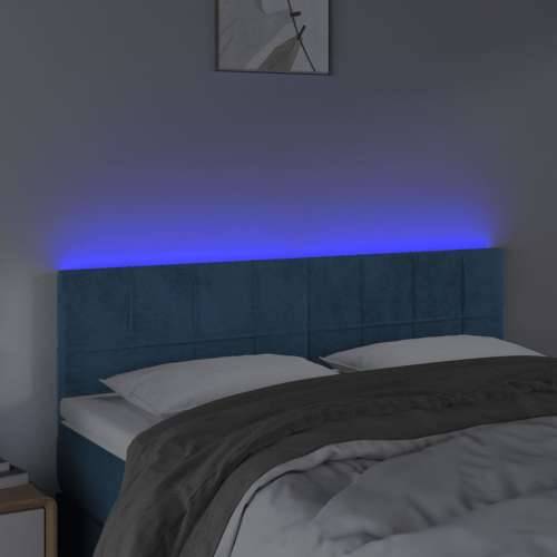 LED uzglavlje tamnoplavo 144x5x78/88 cm baršunasto - Tamno plava 144 x 5 x 78/88 cm 1 Cijena