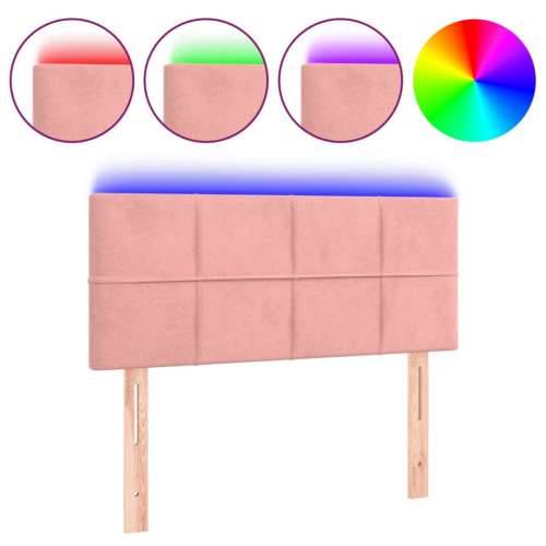 LED uzglavlje ružičasto 100x5x78/88 cm baršunasto  - Ružičasta 100 x 5 x 78/88 cm 1 Cijena