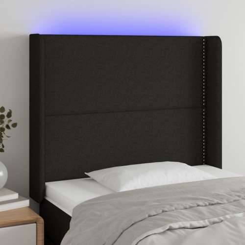 LED uzglavlje crno 93 x 16 x 118/128 cm od tkanine - Crna 93 x 16 x 118/128 cm 1 Cijena