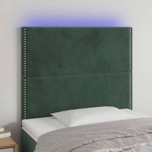 LED uzglavlje tamnozeleno 80x5x118/128 cm baršunasto - Tamnozelena 80 x 5 x 118/128 cm 1 Cijena
