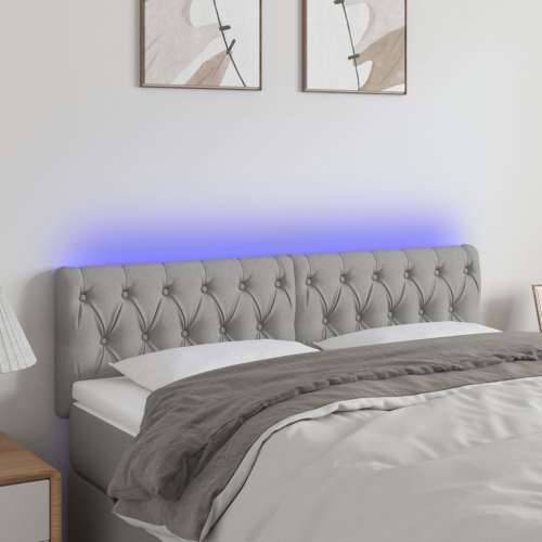LED uzglavlje svjetlosivo 160 x 7 x 78/88 cm od tkanine - Svjetlosiva 160 x 7 x 78/88 cm 1 Cijena