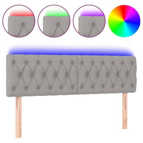 LED uzglavlje svjetlosivo 160 x 7 x 78/88 cm od tkanine - Svjetlosiva 160 x 7 x 78/88 cm 1 Cijena