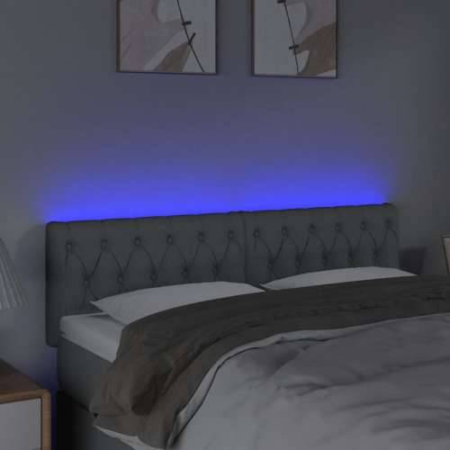 LED uzglavlje svjetlosivo 160 x 7 x 78/88 cm od tkanine - Svjetlosiva 160 x 7 x 78/88 cm 1 Cijena
