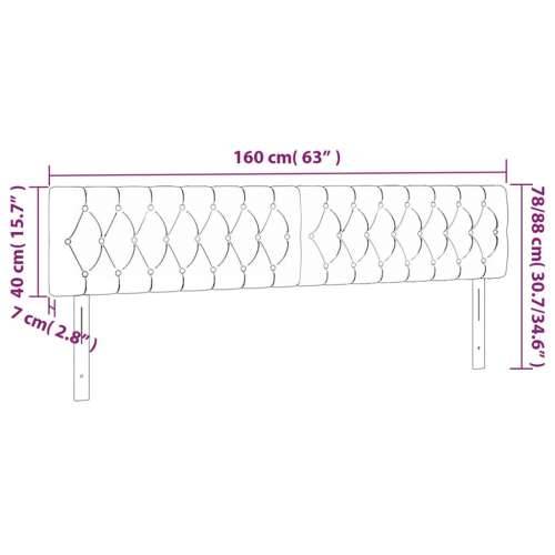 LED uzglavlje svjetlosivo 160 x 7 x 78/88 cm od tkanine - Svjetlosiva 160 x 7 x 78/88 cm 1 Cijena