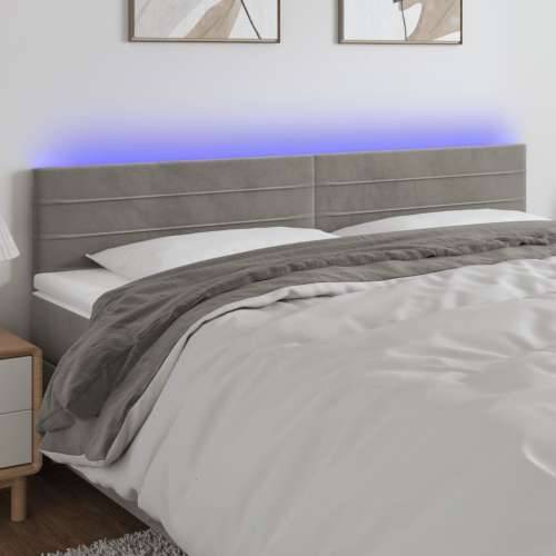 LED uzglavlje svjetlosivo 200x5x78/88 cm baršunasto - Svjetlosiva 200 x 5 x 78/88 cm 1 Cijena