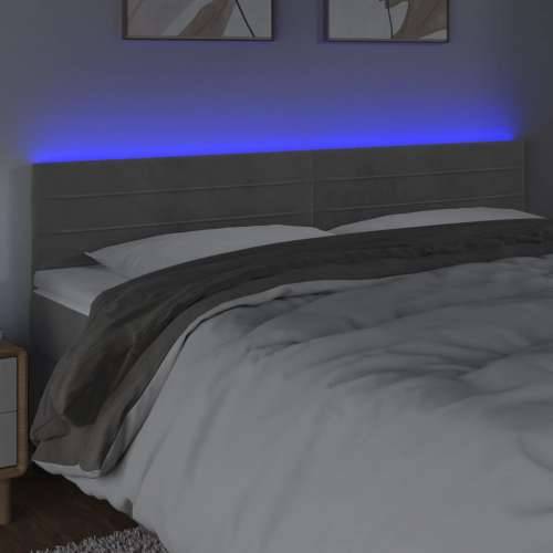 LED uzglavlje svjetlosivo 200x5x78/88 cm baršunasto - Svjetlosiva 200 x 5 x 78/88 cm 1 Cijena