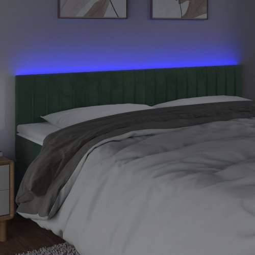 LED uzglavlje tamnozeleno 180x5x78/88 cm baršunasto - Tamnozelena 180 x 5 x 78/88 cm 1 Cijena