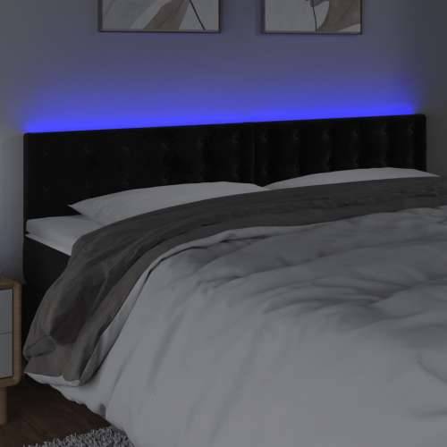 LED uzglavlje crno 200x5x78/88 cm baršunasto - Crna 200 x 5 x 78/88 cm 1 Cijena