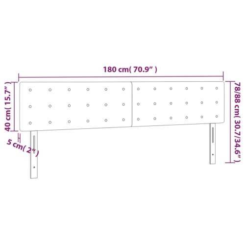 LED uzglavlje tamnosmeđe 180x5x78/88 cm od tkanine - Tamno smeđa 180 x 5 x 78/88 cm 1 Cijena