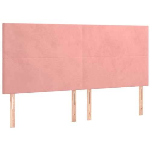 LED uzglavlje ružičasto 200x5x118/128 cm baršunasto - Ružičasta 200 x 5 x 118/128 cm 1 Cijena