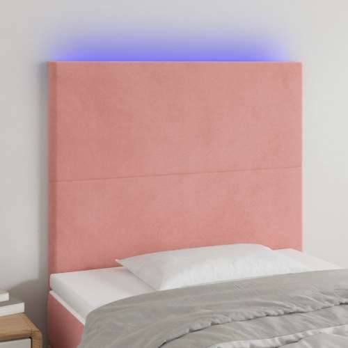 LED uzglavlje ružičasto 80x5x118/128 cm baršunasto - Ružičasta 80 x 5 x 118/128 cm 1 Cijena