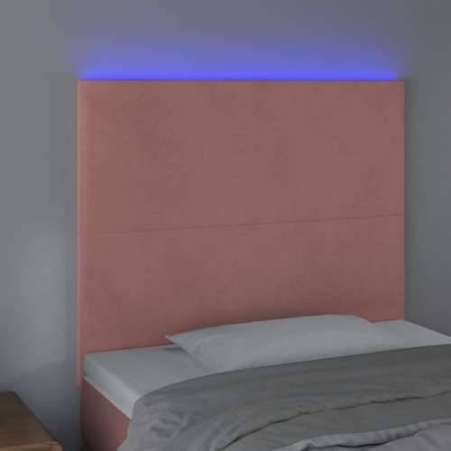 LED uzglavlje ružičasto 80x5x118/128 cm baršunasto - Ružičasta 80 x 5 x 118/128 cm 1 Cijena