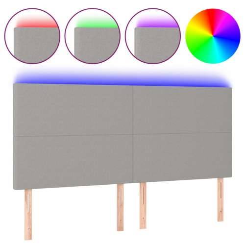 LED uzglavlje svjetlosivo 160x5x118/128 cm od tkanine - Svjetlosiva 160 x 5 x 118/128 cm 1 Cijena