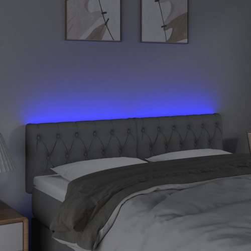 LED uzglavlje svjetlosivo 144 x 7 x 78/88 cm od tkanine - Svjetlosiva 144 x 7 x 78/88 cm 1 Cijena