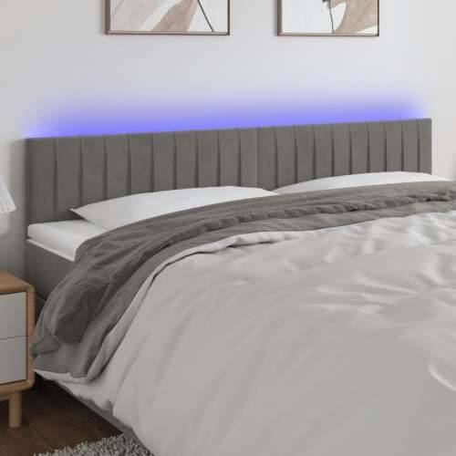 LED uzglavlje svjetlosivo 180x5x78/88 cm baršunasto - Svjetlosiva 180 x 5 x 78/88 cm 1 Cijena