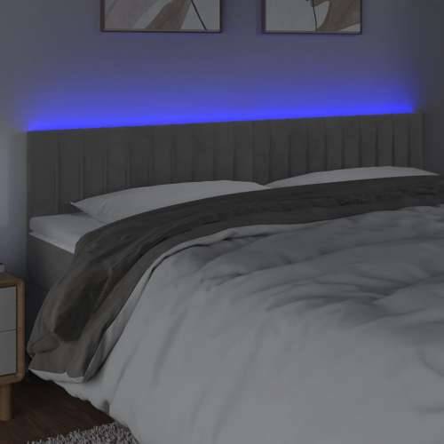LED uzglavlje svjetlosivo 180x5x78/88 cm baršunasto - Svjetlosiva 180 x 5 x 78/88 cm 1 Cijena
