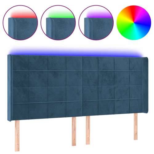 LED uzglavlje tamnoplavo 183 x 16 x 118/128 cm od tkanine - Tamno plava 183 x 16 x 118/128 cm 1 Cijena