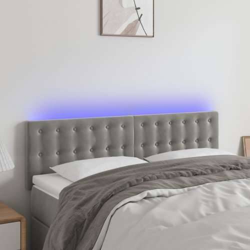 LED uzglavlje svjetlosivo 144x5x78/88 cm baršunasto - Svjetlosiva 144 x 5 x 78/88 cm 1 Cijena