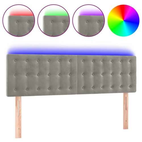 LED uzglavlje svjetlosivo 144x5x78/88 cm baršunasto - Svjetlosiva 144 x 5 x 78/88 cm 1 Cijena