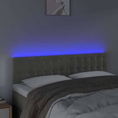 LED uzglavlje svjetlosivo 144x5x78/88 cm baršunasto - Svjetlosiva 144 x 5 x 78/88 cm 1 Cijena