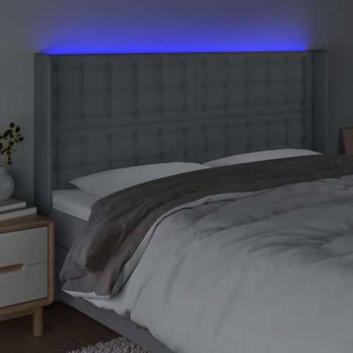 LED uzglavlje svjetlosivo 163 x 16 x 118/128 cm od tkanine - Svjetlosiva 163 x 16 x 118/128 cm 1 Cijena