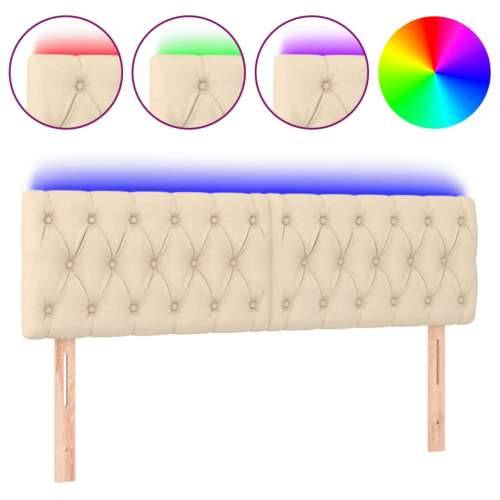 LED uzglavlje krem 160 x 7 x 78/88 cm od tkanine - Krema 160 x 7 x 78/88 cm 1 Cijena