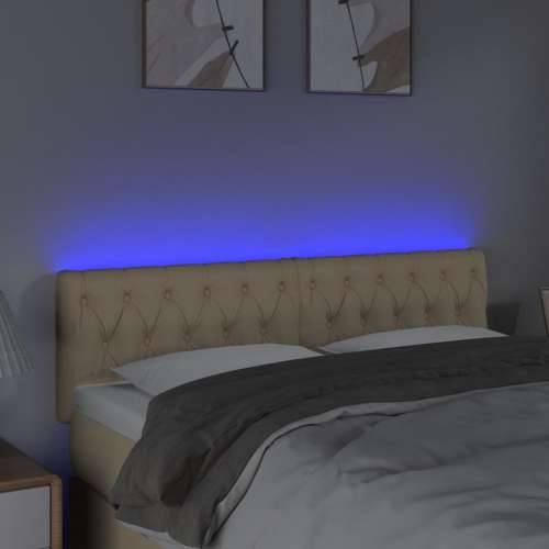 LED uzglavlje krem 160 x 7 x 78/88 cm od tkanine - Krema 160 x 7 x 78/88 cm 1 Cijena