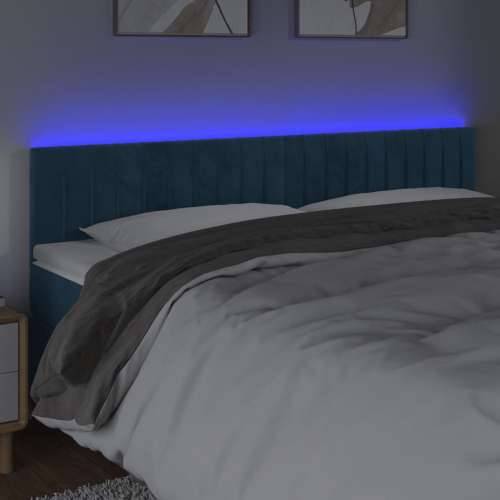 LED uzglavlje tamnoplavo 160x5x78/88 cm baršunasto - Tamno plava 160 x 5 x 78/88 cm 1 Cijena
