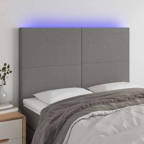 LED uzglavlje tamnosivo 144x5x118 cm od tkanine - Tamno siva 144 x 5 x 118/128 cm 1 Cijena
