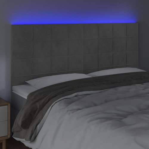 LED uzglavlje svjetlosivo 160x5x118/128 cm baršunasto - Svjetlosiva 160 x 5 x 118/128 cm 1 Cijena