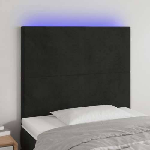 LED uzglavlje crno 80x5x118/128 cm baršunasto - Crna 80 x 5 x 118/128 cm 1 Cijena