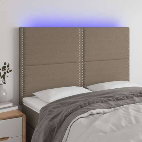 LED uzglavlje smeđesivo 144x5x118/128 cm od tkanine - Sivo-smeđa 144 x 5 x 118/128 cm 1 Cijena