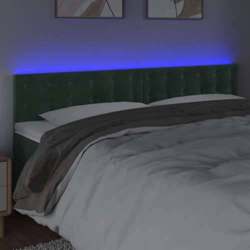 LED uzglavlje tamnozeleno 200x5x78/88 cm baršunasto - Tamnozelena 200 x 5 x 78/88 cm 1 Cijena