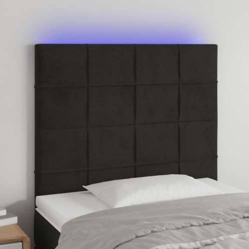 LED uzglavlje crno 80x5x118/128 cm baršunasto - Crna 80 x 5 x 118/128 cm 1 Cijena