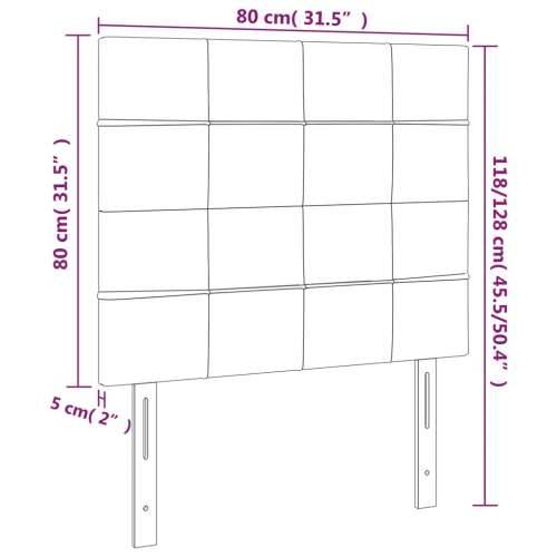 LED uzglavlje crno 80x5x118/128 cm baršunasto - Crna 80 x 5 x 118/128 cm 1 Cijena
