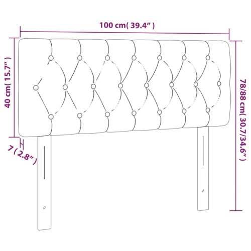 LED uzglavlje crno 100 x 7 x 78/88 cm od tkanine - Crna 100 x 7 x 78/88 cm 1 Cijena
