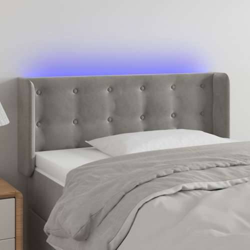 LED uzglavlje svjetlosivo 83x16x78/88 cm baršunasto - Svjetlosiva 83 x 16 x 78/88 cm 1 Cijena
