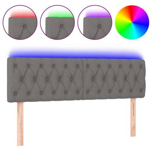 LED uzglavlje tamnosivo 144 x 7 x 78/88 cm od tkanine - Tamno siva 144 x 7 x 78/88 cm 1 Cijena