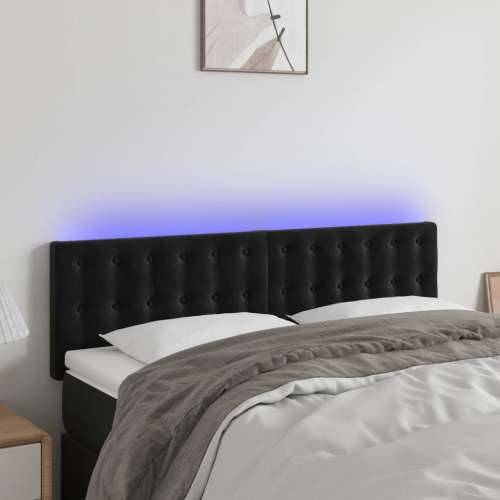 LED uzglavlje crno 144x5x78/88 cm baršunasto - Crna 144 x 5 x 78/88 cm 1 Cijena