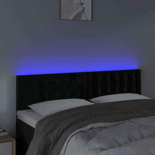 LED uzglavlje crno 144x5x78/88 cm baršunasto - Crna 144 x 5 x 78/88 cm 1 Cijena