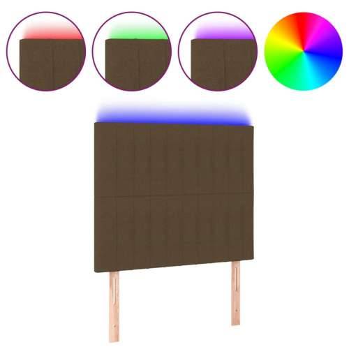 LED uzglavlje tamnosmeđe 80x5x118/128 cm od tkanine - Tamno smeđa 80 x 5 x 118/128 cm 1 Cijena