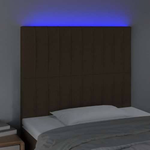 LED uzglavlje tamnosmeđe 80x5x118/128 cm od tkanine - Tamno smeđa 80 x 5 x 118/128 cm 1 Cijena