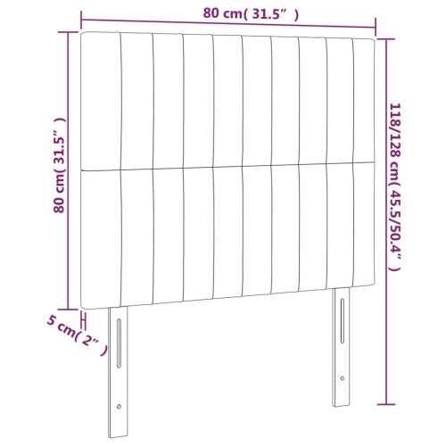 LED uzglavlje tamnosmeđe 80x5x118/128 cm od tkanine - Tamno smeđa 80 x 5 x 118/128 cm 1 Cijena