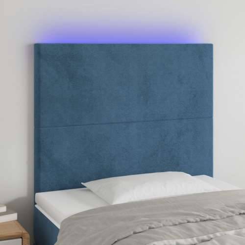 LED uzglavlje tamnoplavo 90x5x118/128 cm baršunasto - Tamno plava 90 x 5 x 118/128 cm 1 Cijena