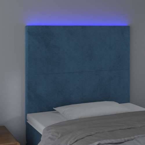 LED uzglavlje tamnoplavo 90x5x118/128 cm baršunasto - Tamno plava 90 x 5 x 118/128 cm 1 Cijena