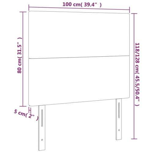 LED uzglavlje tamnosmeđe 100x5x118/128 cm od tkanine - Tamno smeđa 100 x 5 x 118/128 cm 1 Cijena