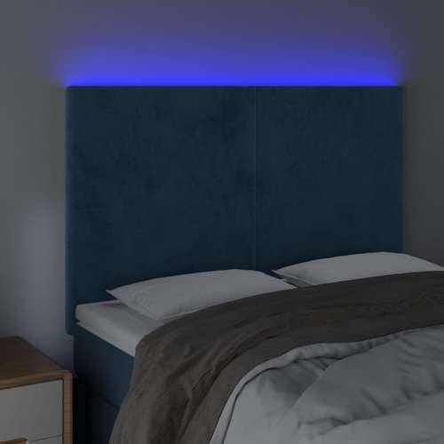 LED uzglavlje tamnoplavo 144x5x118/128 cm baršunasto - Tamno plava 144 x 5 x 118/128 cm 1 Cijena