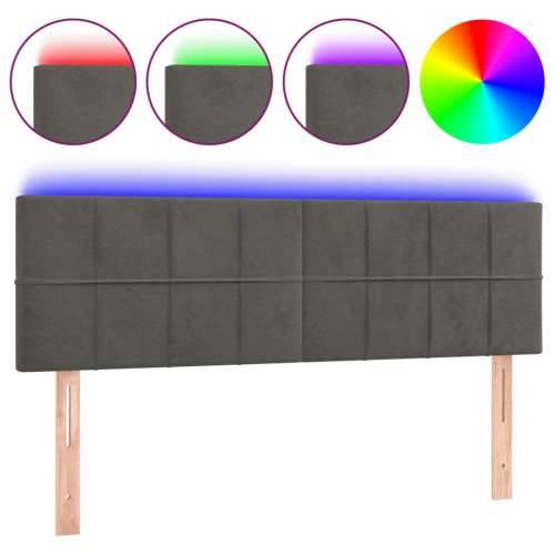 LED uzglavlje tamnosivo 144x5x78/88 cm baršunasto - Tamno siva 144 x 5 x 78/88 cm 1 Cijena